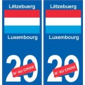 Luxembourg Lëtzebuerg sticker numéro département au choix autocollant plaque immatriculation auto