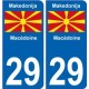 Macédoine Makedonija sticker numéro département au choix autocollant plaque immatriculation auto