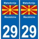 Macédoine Makedonija sticker numéro département au choix autocollant plaque immatriculation sticker auto