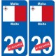 Malte Malta sticker numéro département au choix autocollant plaque immatriculation auto