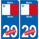 Malte Malta sticker numéro département au choix autocollant plaque immatriculation auto