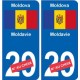 Moldavie Moldova sticker numéro département au choix autocollant plaque immatriculation auto