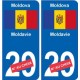 Moldavie Moldova sticker numéro département au choix autocollant plaque immatriculation auto