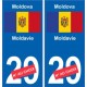 Moldavie Moldova sticker numéro département au choix autocollant plaque immatriculation auto