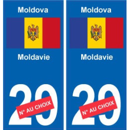 Moldavie Moldova sticker numéro département au choix autocollant plaque immatriculation auto