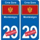 Monténégro Crna Gora sticker numéro département au choix autocollant plaque immatriculation auto