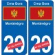 Monténégro Crna Gora sticker numéro département au choix autocollant plaque immatriculation auto
