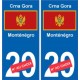 Monténégro Crna Gora sticker numéro département au choix autocollant plaque immatriculation auto