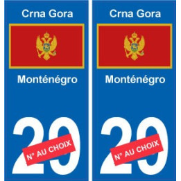 Monténégro Crna Gora sticker numéro département au choix autocollant plaque immatriculation auto