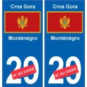 Monténégro Crna Gora sticker numéro département au choix autocollant plaque immatriculation auto