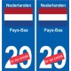 Pays-Bas Nederland sticker numéro département au choix autocollant plaque immatriculation auto