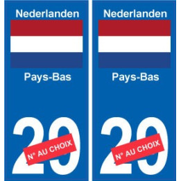 Pays-Bas Nederland sticker numéro département au choix autocollant plaque immatriculation auto