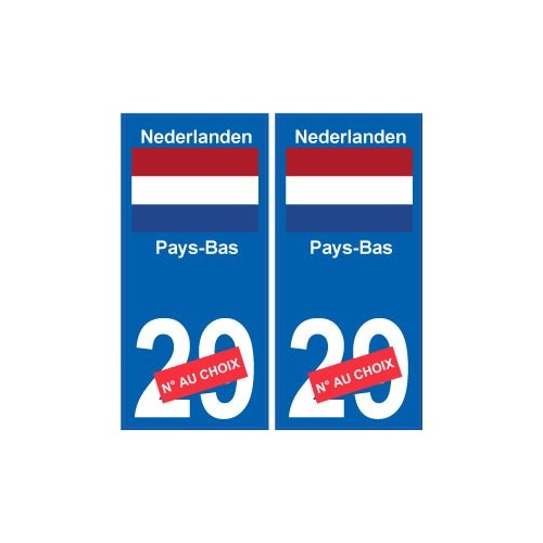 Pays-Bas Nederland sticker numéro département au choix autocollant plaque immatriculation auto