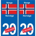 Norvège Norge sticker numéro département au choix autocollant plaque immatriculation auto