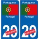 Portugal Portugal sticker numéro département au choix autocollant plaque immatriculation auto
