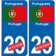 Portugal Portugal sticker numéro département au choix autocollant plaque immatriculation auto