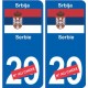 Serbie Srbija sticker numéro département au choix autocollant plaque immatriculation auto