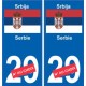 Serbia Srbija el número de calcomanía departamento de elección de la etiqueta engomada de la placa de matriculación de automóvil