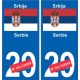 Serbie Srbija sticker numéro département au choix autocollant plaque immatriculation auto