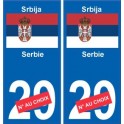 Serbie Srbija sticker numéro département au choix autocollant plaque immatriculation auto