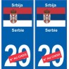 Serbia Srbija el número de calcomanía departamento de elección de la etiqueta engomada de la placa de matriculación de automóvil