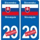 Slovaquie Slovensko sticker numéro département au choix autocollant plaque immatriculation auto