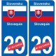 Slovaquie Slovensko sticker numéro département au choix autocollant plaque immatriculation auto