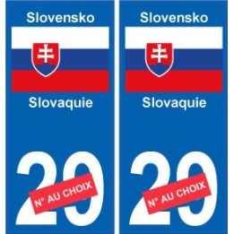 Slovaquie Slovensko sticker numéro département au choix autocollant plaque immatriculation auto