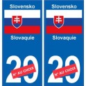 Slovaquie Slovensko sticker numéro département au choix autocollant plaque immatriculation auto