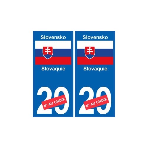 Slovaquie Slovensko sticker numéro département au choix autocollant plaque immatriculation auto