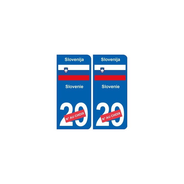 Slovénie Slovenija sticker numéro département au choix autocollant plaque immatriculation auto