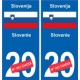 Slovénie Slovenija sticker numéro département au choix autocollant plaque immatriculation auto