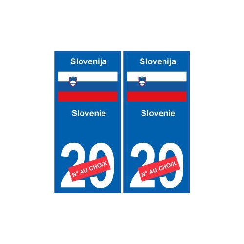 Slovénie Slovenija sticker numéro département au choix autocollant plaque immatriculation auto