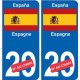 Espagne España  sticker numéro département au choix autocollant plaque immatriculation auto