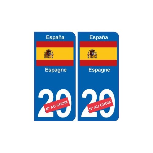 Espagne F autocollant plaque arrondis Angles