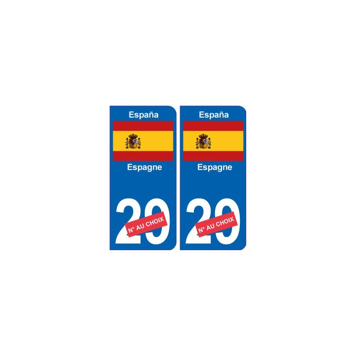 Espagne España  sticker numéro département au choix autocollant plaque immatriculation auto
