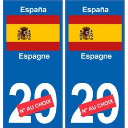Espagne España  sticker numéro département au choix autocollant plaque immatriculation auto