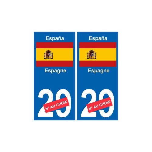 Espagne España  sticker numéro département au choix autocollant plaque immatriculation auto