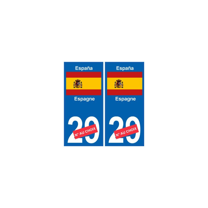 Espagne España  sticker numéro département au choix autocollant plaque immatriculation auto
