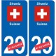Suisse Schweiz sticker numéro département au choix autocollant plaque immatriculation auto