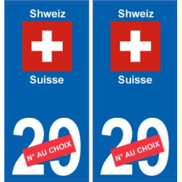 Suisse Schweiz sticker numéro département au choix autocollant plaque immatriculation auto