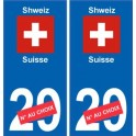 Suisse Schweiz sticker numéro département au choix autocollant plaque immatriculation auto