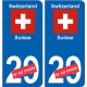Suisse Switzerland sticker numéro département au choix autocollant plaque immatriculation auto