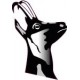 Autocollant animal stickers adhesif tête chamois izard