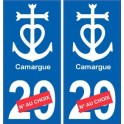 Sticker plate auto anchor Camargue number department choice