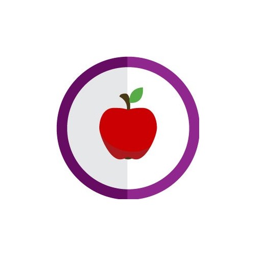 autocollant fruit pomme vectorisé couleur rond violet stickers