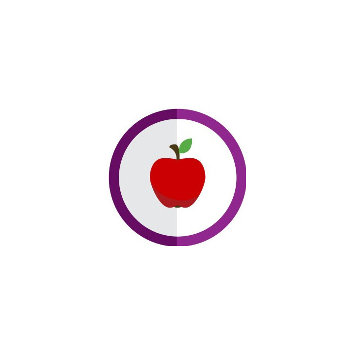 autocollant fruit pomme vectorisé couleur rond violet stickers
