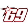Chiffre 69 blanc - autocollant sticker tunning moto gp