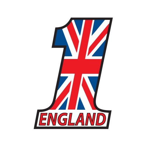 Chiffre 1 un - autocollant sticker england drapeau royaume-uni voiture moto