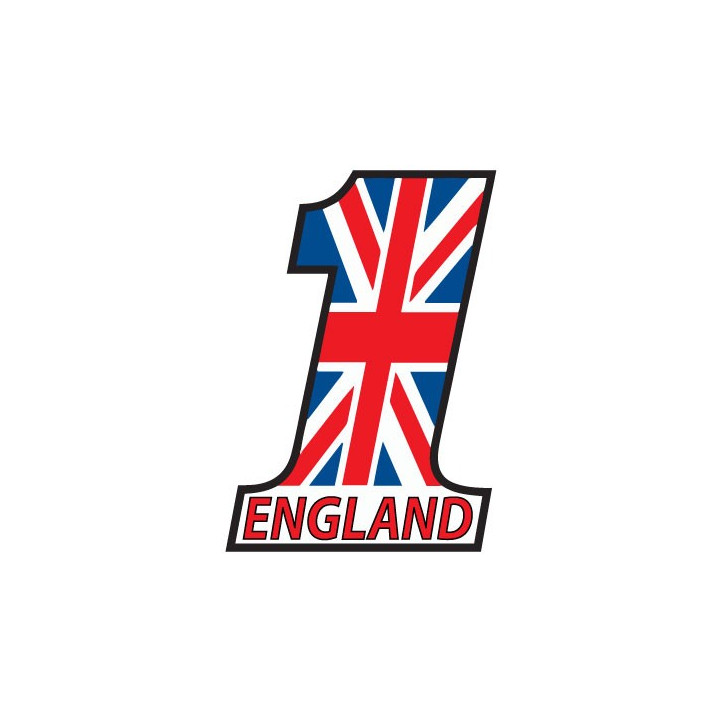 Chiffre 1 un - autocollant sticker england drapeau royaume-uni voiture moto